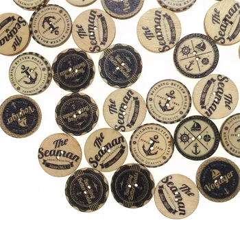 100шт 20 mm Дървени копчета, реколта дървени копчета с 2 дупки за DIY облекло diy Декоративни