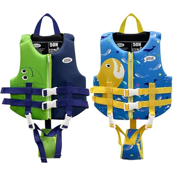 Детска Плавательная яке с анимационни модел, Неопреновый плаващ жилетка за момичета и момчета, Плажен бански костюм, Спасителна жилетка за тренировки