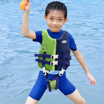 Детска Плавательная яке с анимационни модел, Неопреновый плаващ жилетка за момичета и момчета, Плажен бански костюм, Спасителна жилетка за тренировки