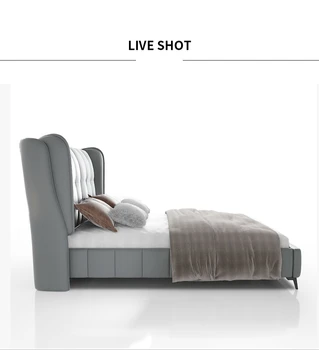 Мек диван от естествена кожа RAMA DYMASTY, легло с модерен дизайн, bett, мебели за спалня cama fashion king/queen size