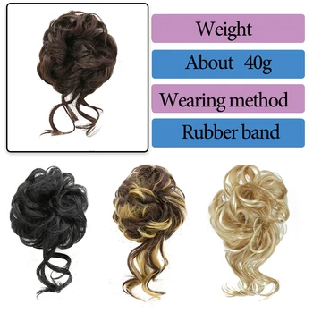 HAIRSTAR синтетичен комплект за коса, кок за коса, мръсна къдрава лента за коса, еластична дъвка за режийни коса, женски връзка