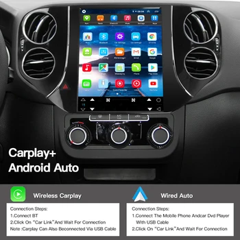 За Tesla Scree Carplay Автомобилното Радио, За Фолксваген Тигуан 2010-2016 Видео БТ 4G Android 12 8 + 128G Мултимедийна Интелигентна Система за