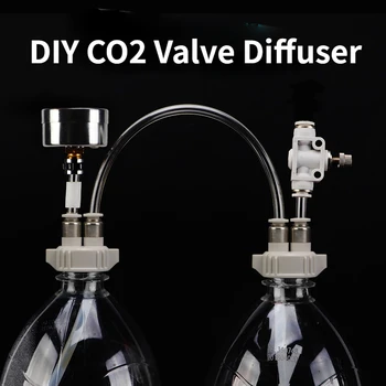 Направи си сам CO2 Клапан Дифузер За Аквариум, Аквариум с Вода, Трева, Домашно генератор на въглероден диоксид С устройство за подаване на въздух под налягане