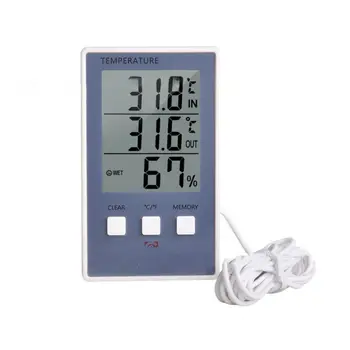 Цифров термометър-влагомер, измерване на влажността в помещението, на улицата, C / F, LCD дисплей, сензор за метеорологичната станция