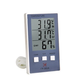 Цифров термометър-влагомер, измерване на влажността в помещението, на улицата, C / F, LCD дисплей, сензор за метеорологичната станция