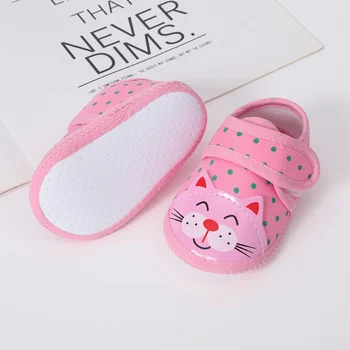 Обувки за малки момичета и момчета, с фигура на котка от картун Пролет Есен 0-1 година Новородени Първите проходилки Памучен обувки, Детски ежедневни обувки