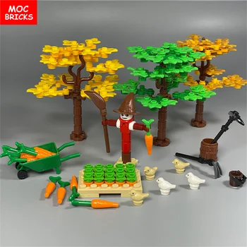 MOC Bricks Серия на Плашилото Town Аксесоари за областите ферма Модел на града Развиване на градивни елементи на Играчки за деца