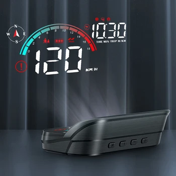 Нов Автомобилен GPS HUD M22 с Централния Дисплей 3,5-Инчов Автомобилен Сигнализатор за Превишаване на скоростта Универсален Оборотомер, Компас, Проектор
