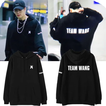 Нова корейската мода Kpop GOT7, комбинация Wang Jiaer Team Wang с околните Мъже и жени, Свободна яке с качулка за студенти