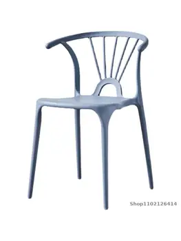 Обикновен пластмасов стол за възрастни с облегалка, офис стол, ресторант, дом скандинавски маса за хранене, стол за почивка, стол, направен от рог на Тайши