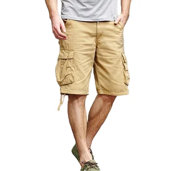 Къси панталони Мъжки Летни Свободни Ежедневни Памучни Къси Панталони Мъжки Връхни Облекла С директен джоб Военни Спортни шорти Карго бермуда masculina