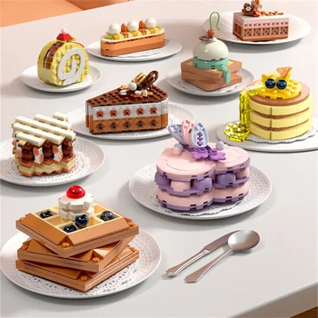 Сладко модел на украса на маса, строителни блокове, Градски творчество, Десерт торта, Храна, Десертни тухли, бебешки играчки, играчки за Коледен подарък
