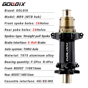 GOLDIX GM9 690 Звукова Велосипедна Ступица 148x12 мм BOOST 28 Дупки Директно Дърпане Спица 6-Болтовый Спирачка HG/XD/MS Корпус на Главината за SHIMANO SRAM