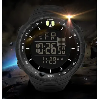 SYNOKE Watch Спортни Многофункционални Водоустойчив Удароустойчив цифров часовник с голям екран и светящимся led За мъже