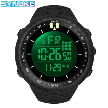 SYNOKE Watch Спортни Многофункционални Водоустойчив Удароустойчив цифров часовник с голям екран и светящимся led За мъже