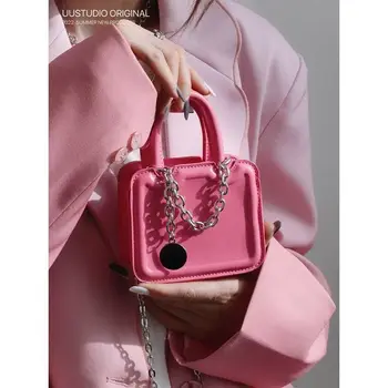 МИНИ чанта Дамски Корейската Мода Нова Верига с цип Ежедневни МЕКА чанта през рамо Портмонета и дамски чанти Чанта за слушалки