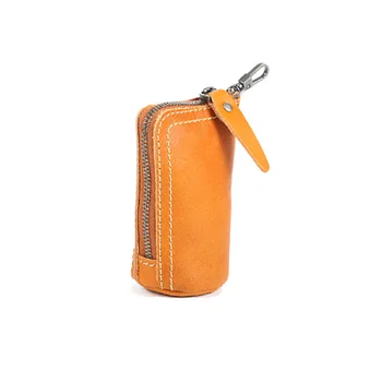 Мъжка чанта за ключовете от колата, модерно кожена халка за ключове в ретро стил