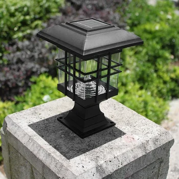 Слънчев Кея лампа Водоустойчив Озеленяване на Градина слънчева Светлина LED външен кея Шапка за ограда