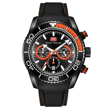 Мъжки водоустойчив Многофункционални спортни ръчни часовници Луксозна марка Relogio Masculino Reloj Hombre, черен силиконов каучук 0426