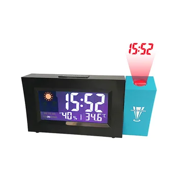 Цифров прожекционен будилник с функция за повторение на датата, Регулируем ъгъл на наклона на подсветката, Проектор led часовник с проекция на времето