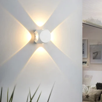 Водоустойчива led с монтиран на стената лампа на открито от алуминий IP65, външен прожектор, Модерна лампа за дома, хол
