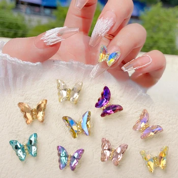 5 бр./пакет Украса за Дизайн на Ноктите Crystal butterfly бижута от алуминиеви Декорации За Дизайн на ноктите, Аксесоари Nai направи си САМ Украса За Върховете на ноктите