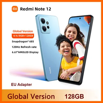 [Световна премиера] Смартфон Xiaomi Redmi Note 12 120 Hz AMOLED 33 W Бързо зареждане на Snapdragon 685 50-мегапикселова камера на Мобилен телефон