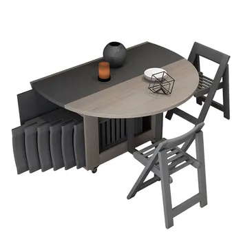 Модерна сгъваема мебели за масата за хранене yemek masasi, мултифункционален кръгла маса за хранене с 4 стола