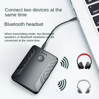 Нов Bluetooth 5,0 За предаване и приемане на звука, три в едно ТВ-компютър, двоен адаптер за преминаване от една до две