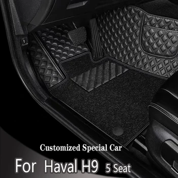 Автомобилни Постелки по поръчка за Haval H9 5 Seat 2015-2016 година на издаване, Килим от изкуствена кожа Аксесоари за интериора на колата