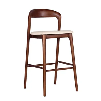 Трапезни столове от кожа и дърво и Съвременен изчистен скандинавски дизайн, ресторантьорството и шезлонг Бар мебели Sillas De Comedor WSW40XP