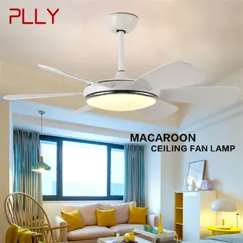 Вентилатор на тавана PLLY Led лампа с дистанционно управление 3 Цвята 110V 220V Модерен декоративна лампа за спални, Трапезария Спалня