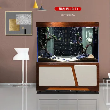 Стъклен аквариум с по-филтър Поддомейн Екрани Етаж Домашен Аквариум за риби Аквариум Еко среден и голям размер