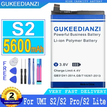 Батерия GUKEEDIANZI капацитет от 5600 mah за UMI Umidigi S2 S2 Lite S2 Pro голяма мощност Bateria