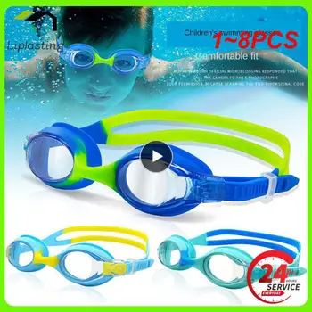 1-8 бр. Професионални Цветни Детски силиконови очила за плуване С защита От замъгляване UV очила за плуване Водоустойчив силиконови очила за плуване