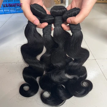Безплатна Доставка 40-инчови Дълги Къдрави Снопове необработени човешки коси, Бразилски снопове, Плетене на Коса, Удължаване на коса с двойно переплетением