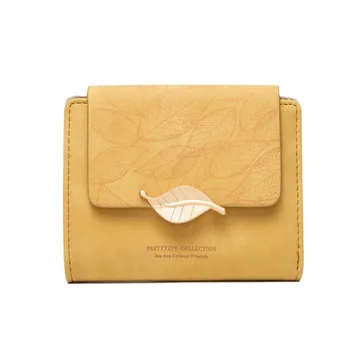 Жена кратък портфейл 2023, Нова линия, Сгъваема чанта с матово катарама от изкуствена кожа