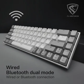 Механична клавиатура FL.ESPORTS F12 Kailh BOX Ос с 68 бутони, Двухрежимная Жичен Bluetooth с възможност за 