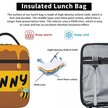 Изолирани чанти за обяд с изображение на Мечо Пух и саксията, Водоустойчива чанта за пикник, термална кутия за обяд, чанта за обяд за жени, работа, деца, училище