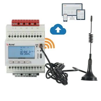 Acrel ADW300 Поддържа връзка Wi-Fi 4G, 3-фазно многофункционален брояч на енергия за мониторинг на потреблението на енергия