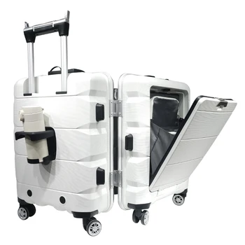 Пътен здрав полипропилен куфар-количка количка с твърд корпус, Фабрика, Багажното комплект с с отпред лаптоп, мобилен поставка за чаши 20 инча