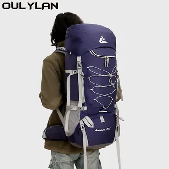 Раница за къмпинг Oulylan 75Л, чанта за катерене, Водоустойчива раница с Голям капацитет, Туристическа чанта за алпинизъм на открито с дождевиком