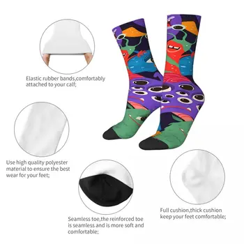 Happy мъжки чорапи, Чудовища, ретро, Хип-хоп, Безшевни чорапи за екипажа, подарък за рисуване с принтом