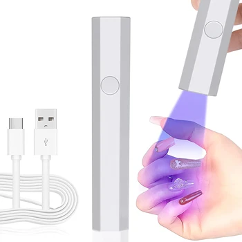 Мини Led Нов Сешоар За Нокти, Бързосъхнеща USB Акумулаторна Мини-Дръжка-Фенерче За Консервиране на Всички Гелове За нокти, Професионална Лампа За Нокти