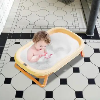 Сгъваема вана за измиване, душ за бебе, силиконови нескользящие аксесоари за душ с гумена плъзгане подложка за баня