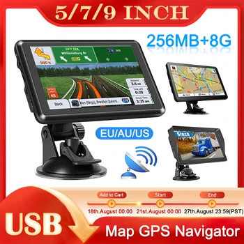 5-Инчов HD Портативен Навигатор 256 MB + 8 Г Авто Монитор със Сензорен екран FM-предавател USB TF EU/AU/Карта на Северна Америка за Леки Камиони