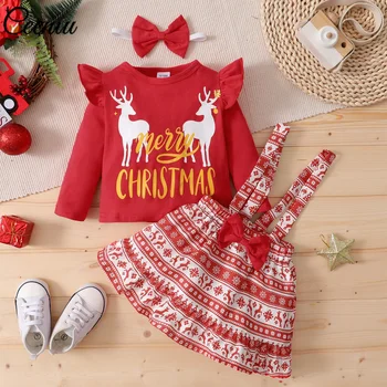 Ceeniu/ Коледни костюми За малките момичета, Тениска с надпис 
