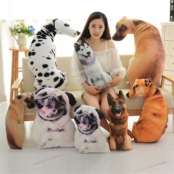 3D Реалистична Възглавница с принтом Кучета Anima Bend, Плюшен играчка, разтегателен, Забавна главата на Кучето, Cosplay, Детска любимата играчка, възглавница за дома