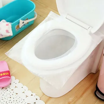 Пластмасов Калъф за седалката на тоалетната чиния за Еднократна употреба, Малък Пътен тоалетна, Водоустойчив, 50 бр., Антибактериален мат, абсолютно нов