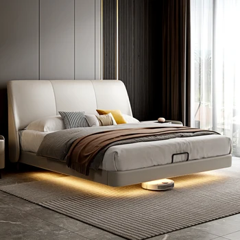 Модерна минималистичная и луксозна спалня с двойно легло, креативна малка легло в интернет-знаменитост